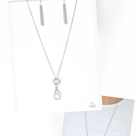 FIVE ALARM FIREWORK WHITE LANYARD/EARRING SET - Picture 1 of 1